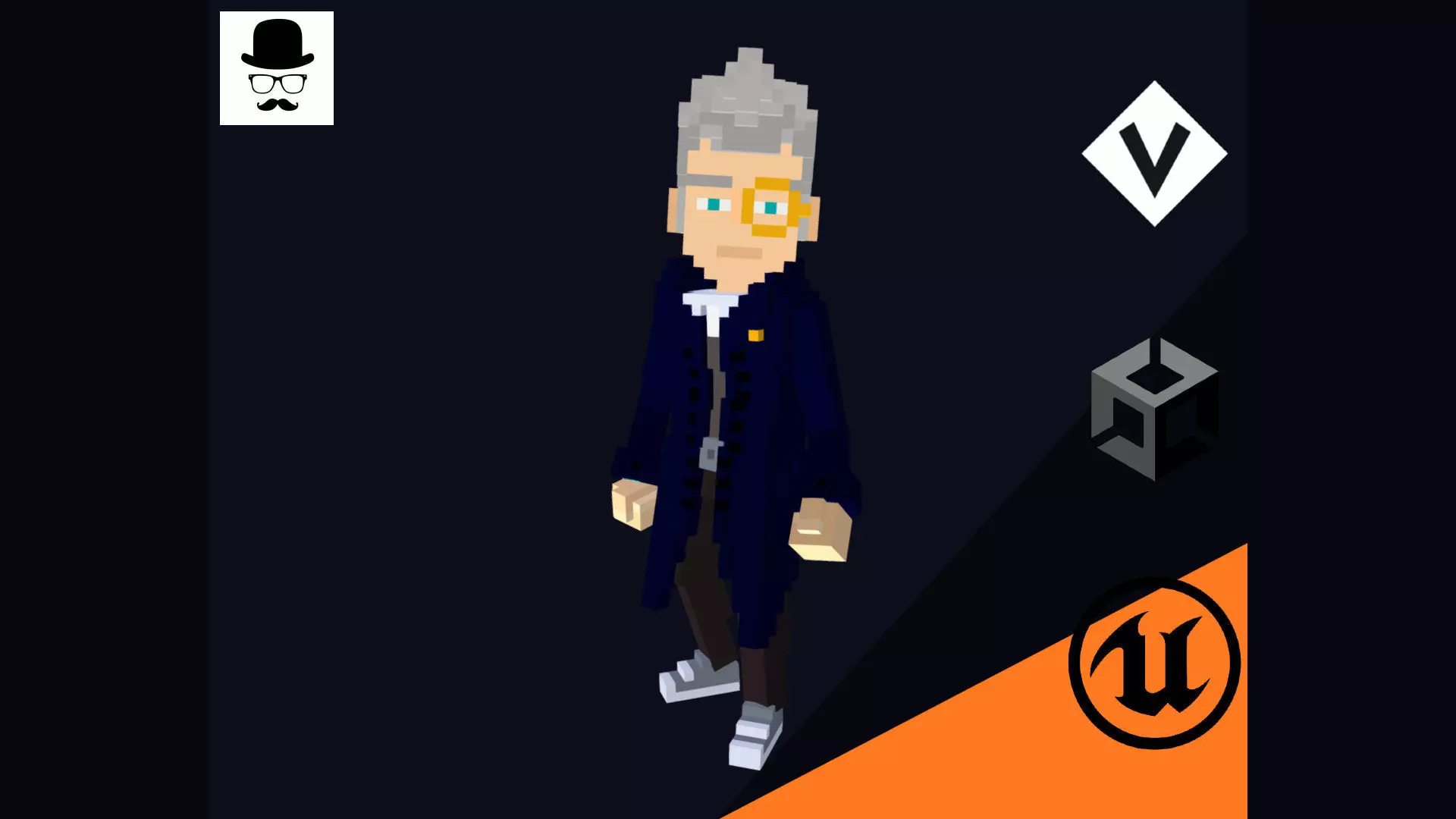 ShadowHunter Character - 3D Voxel Model Low-poly 3D model_0