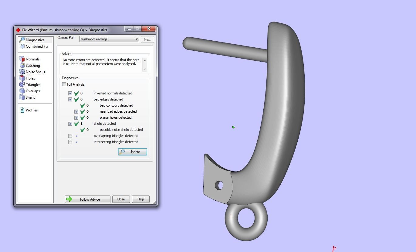 Mushroom earrings 3D print model 3D print model_3