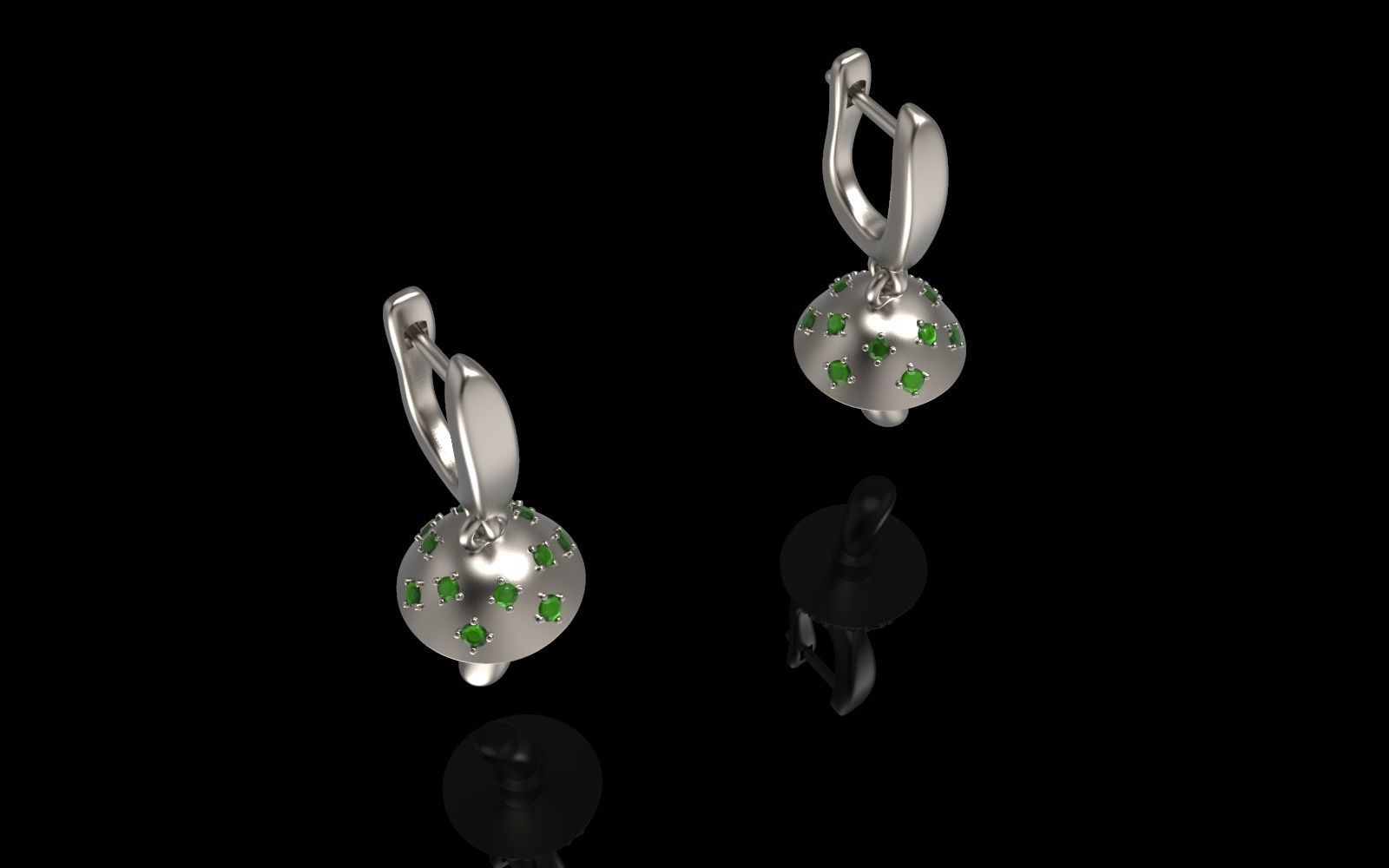 Mushroom earrings 3D print model 3D print model_7