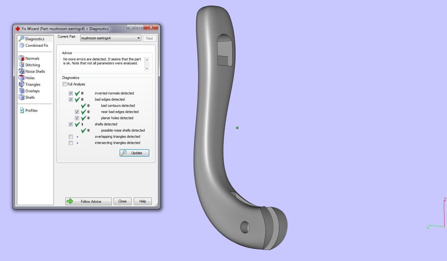 Mushroom earrings 3D print model 3D print model_4