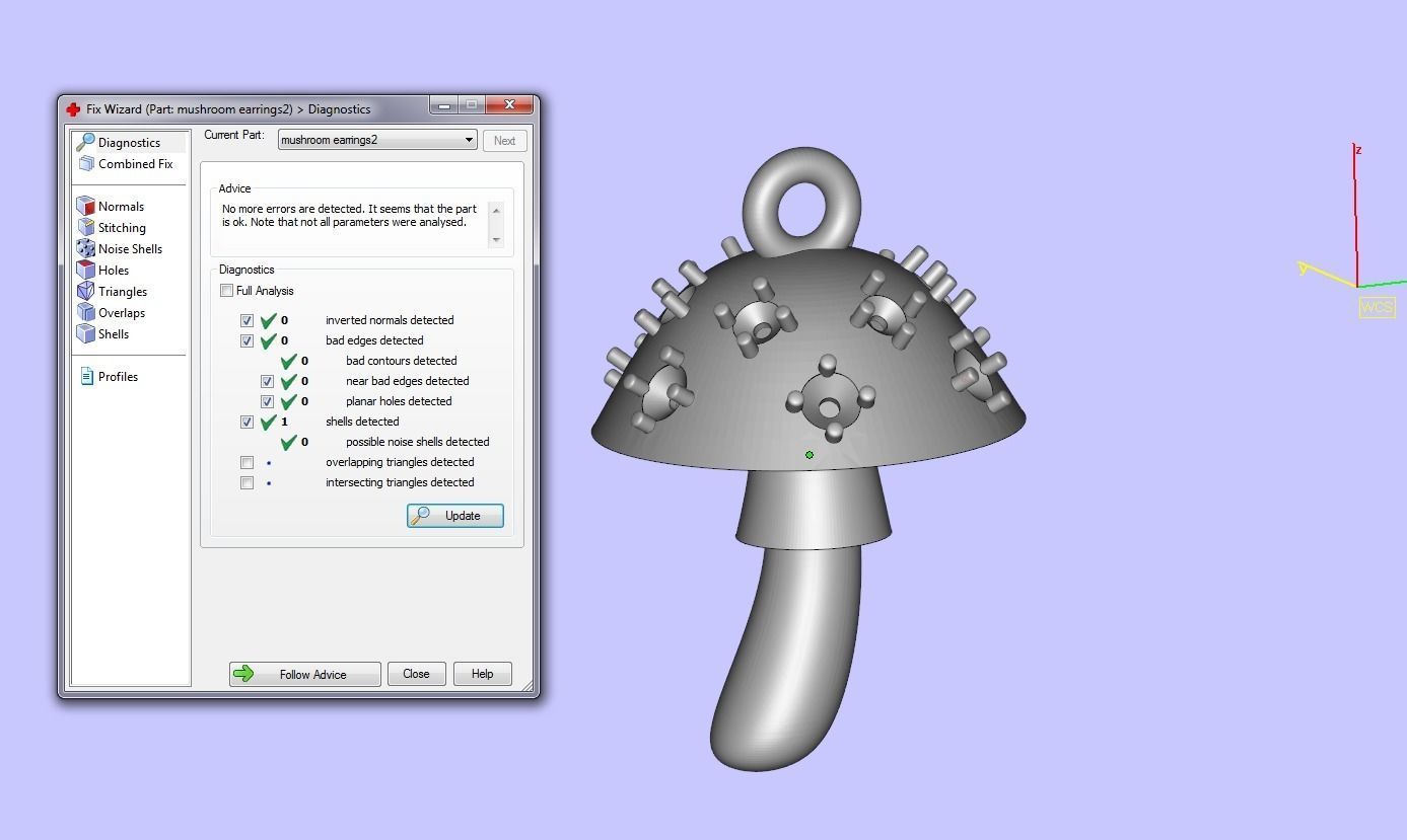 Mushroom earrings 3D print model 3D print model_2