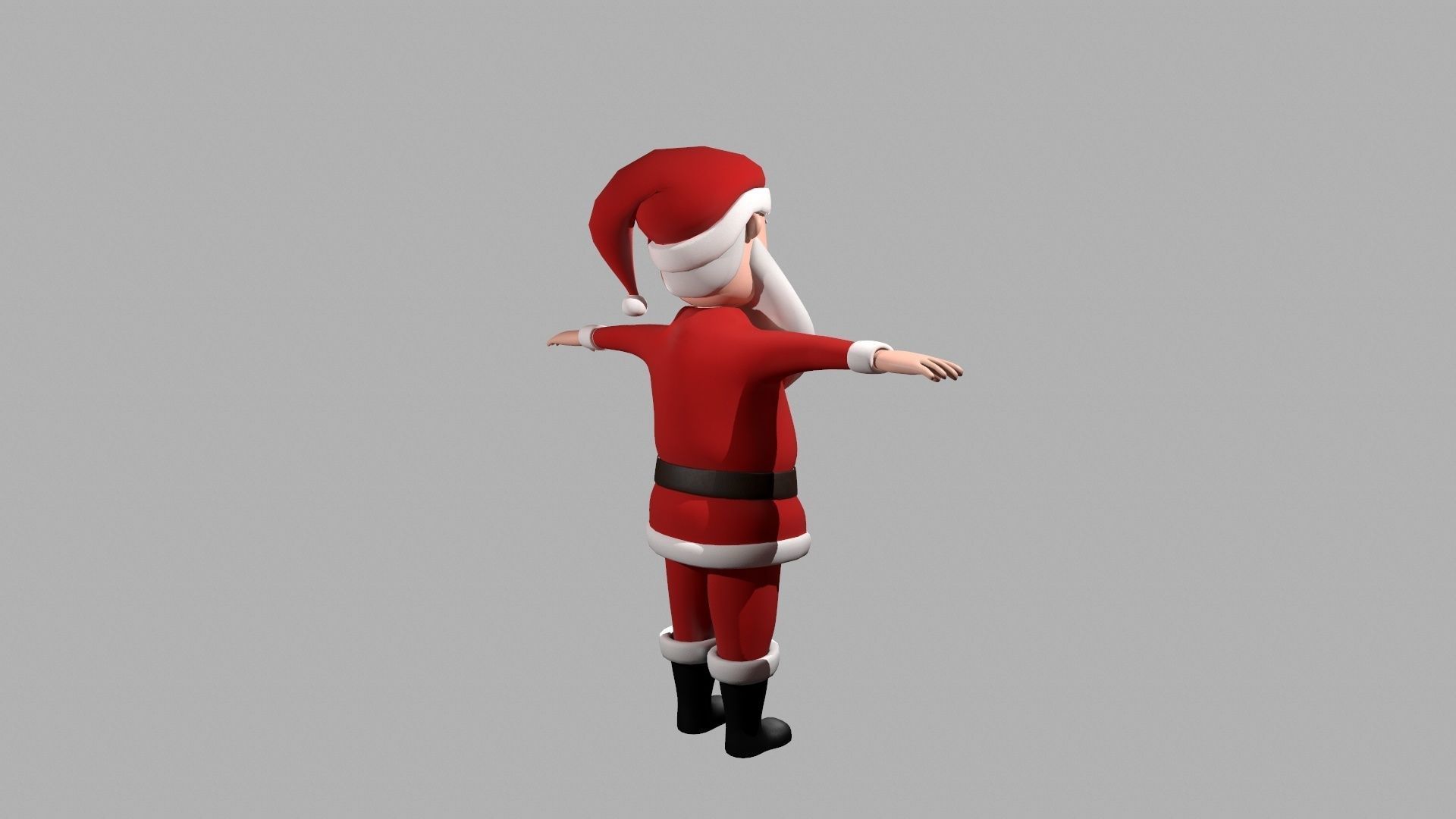 Santa Claus 3D model low polygon 3D model_4