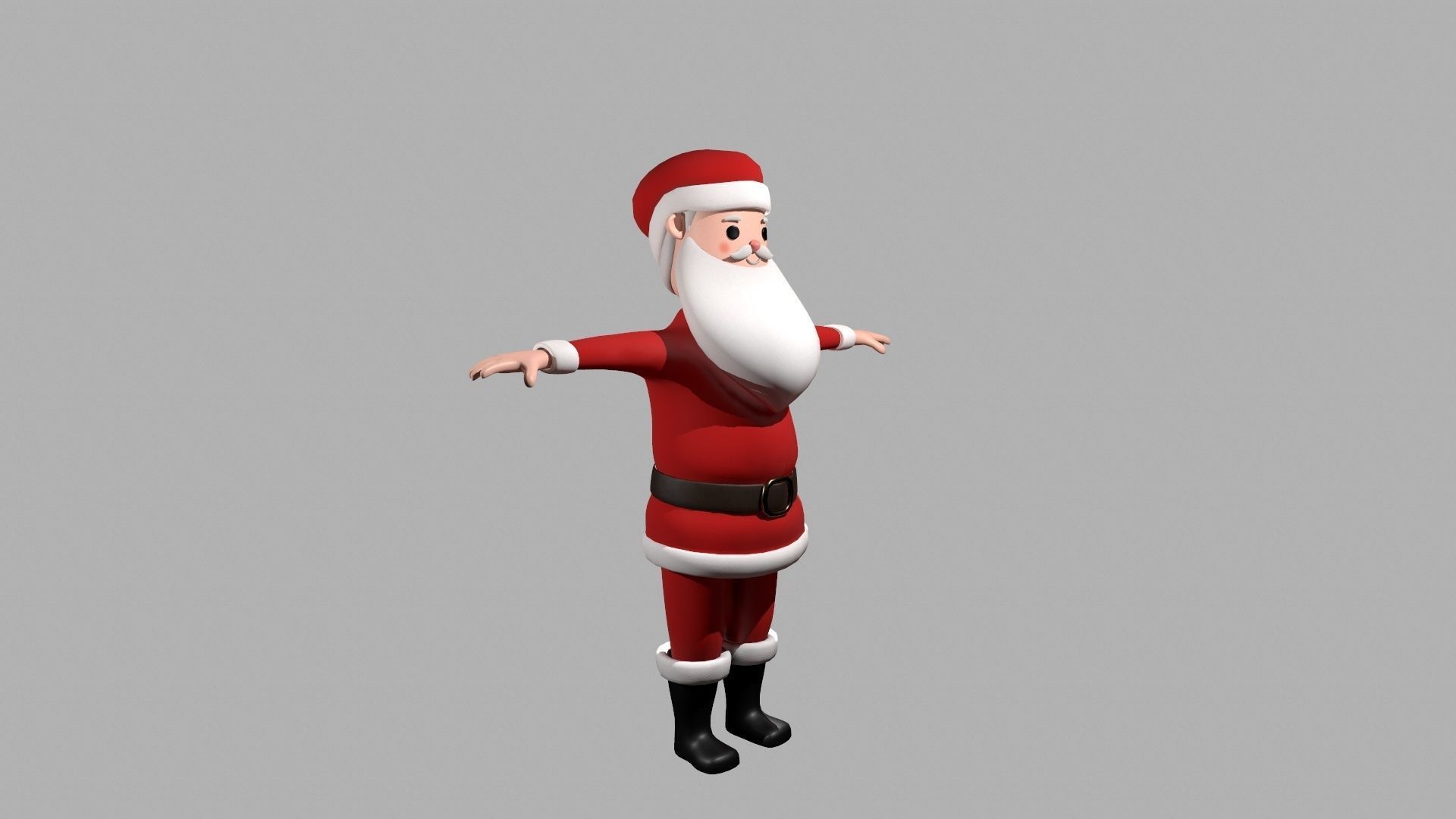 Santa Claus 3D model low polygon 3D model_2