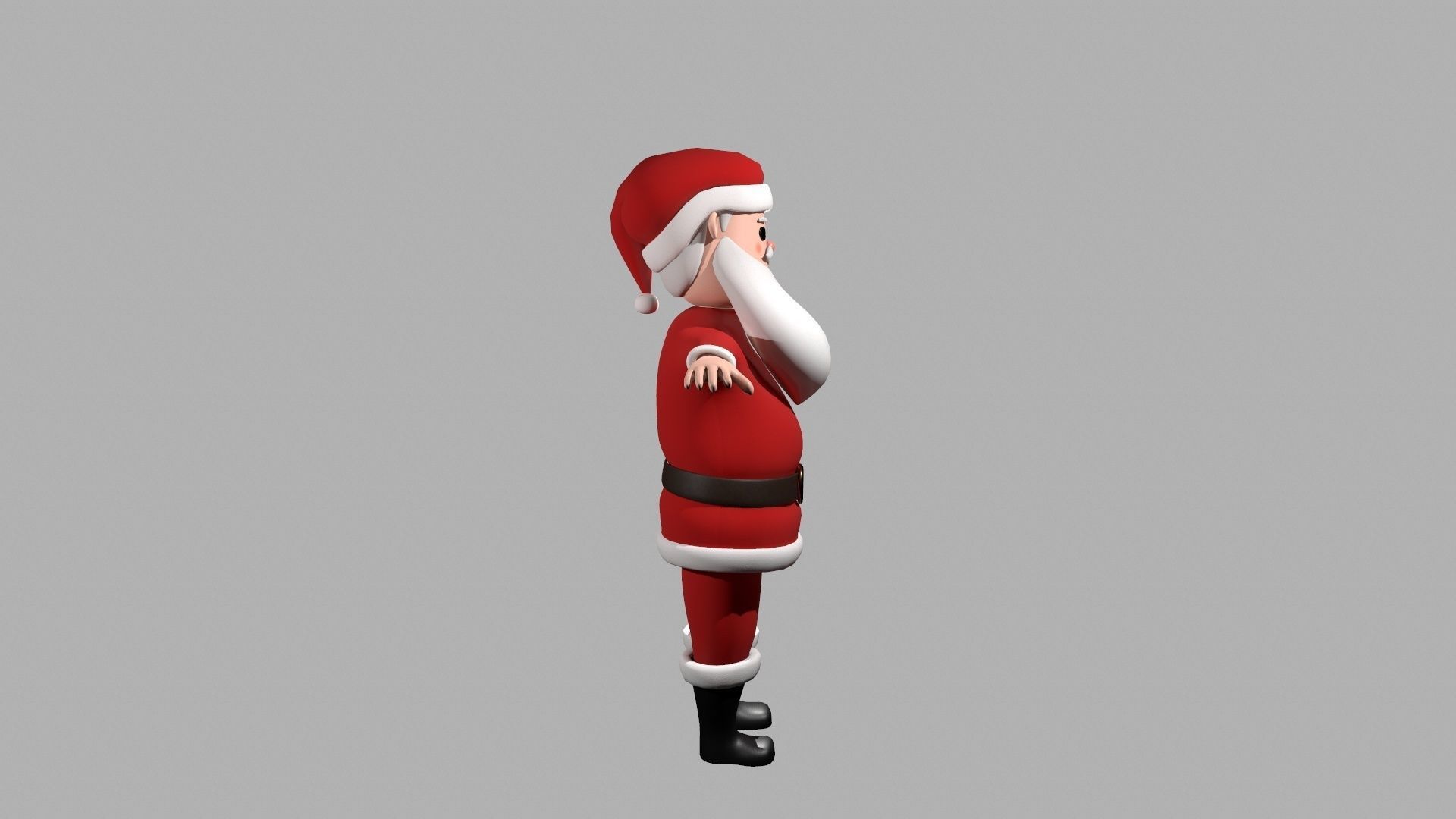 Santa Claus 3D model low polygon 3D model_3