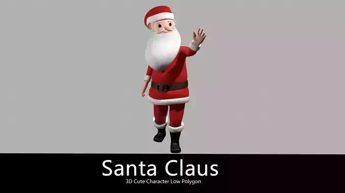 Santa Claus 3D model low polygon 3D model