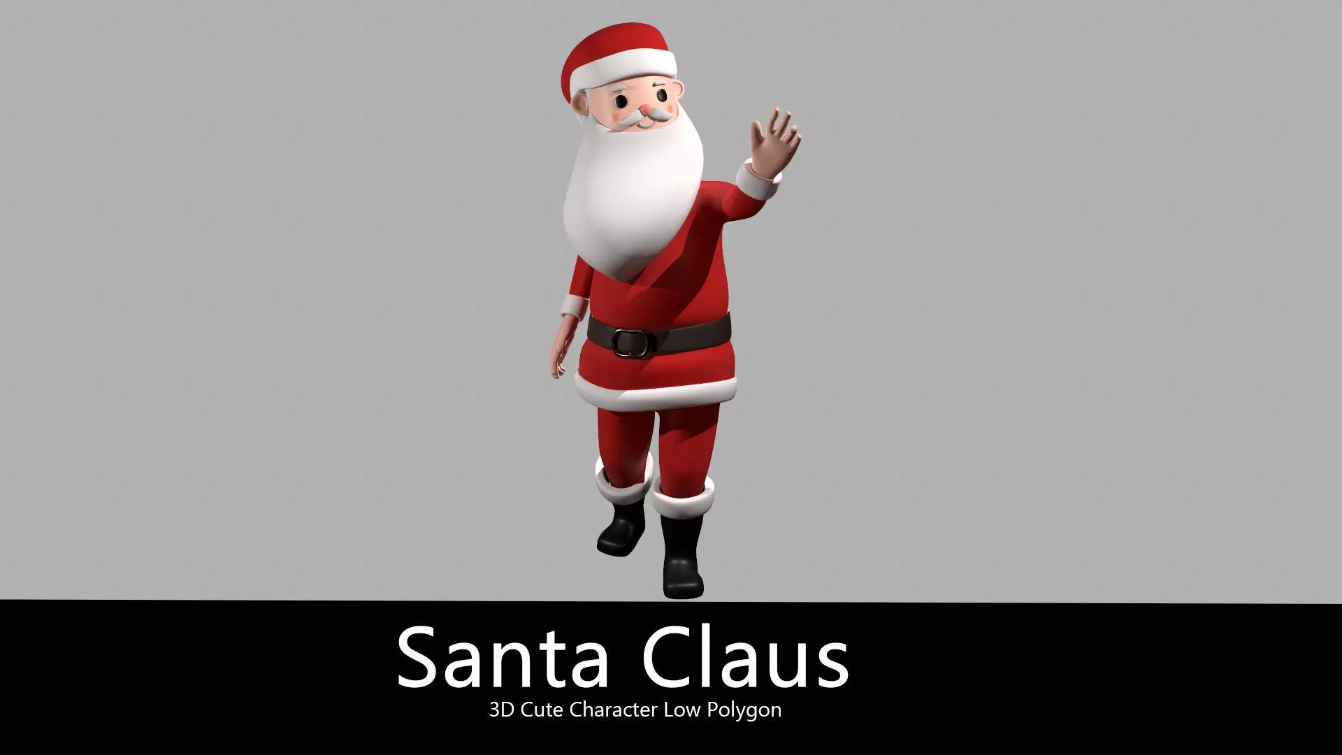 Santa Claus 3D model low polygon 3D model_0