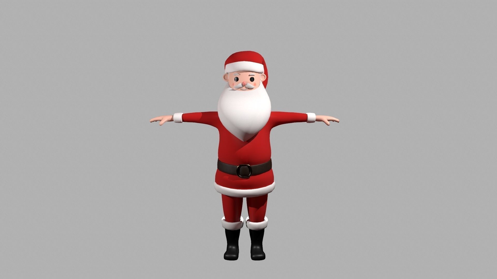 Santa Claus 3D model low polygon 3D model_1