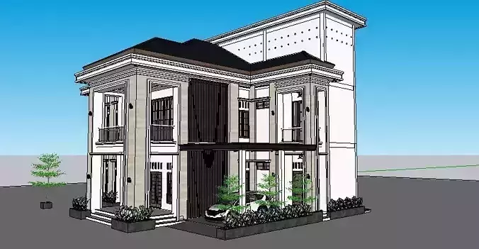 tropical house concept in east aceh 3D print model