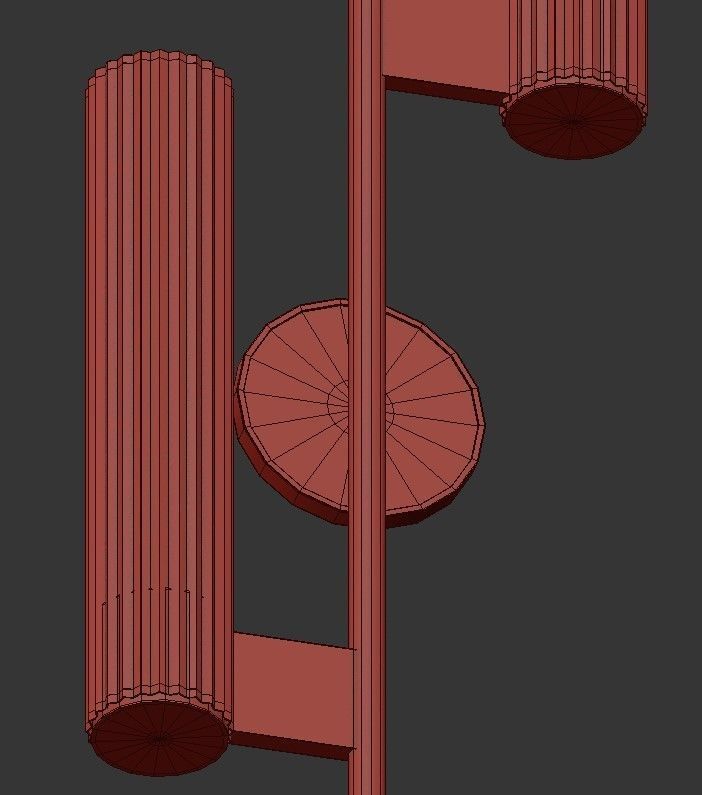 PASTIS 5 four - light wall sconce in brass and glass 3D model_2