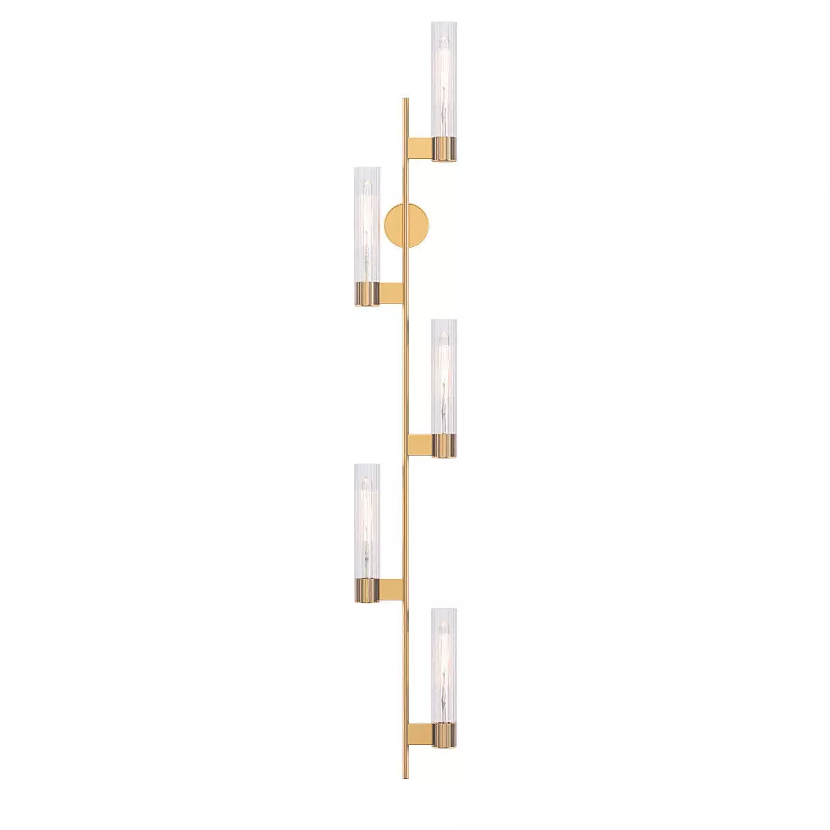PASTIS 5 four - light wall sconce in brass and glass 3D model_0