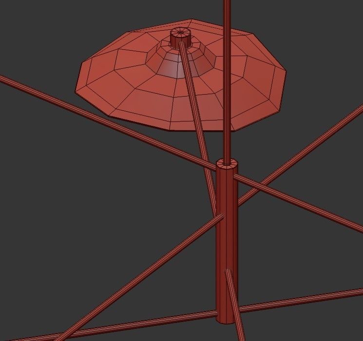 CALLA brass and glass chandelier with six clear glass shades 3D model_2