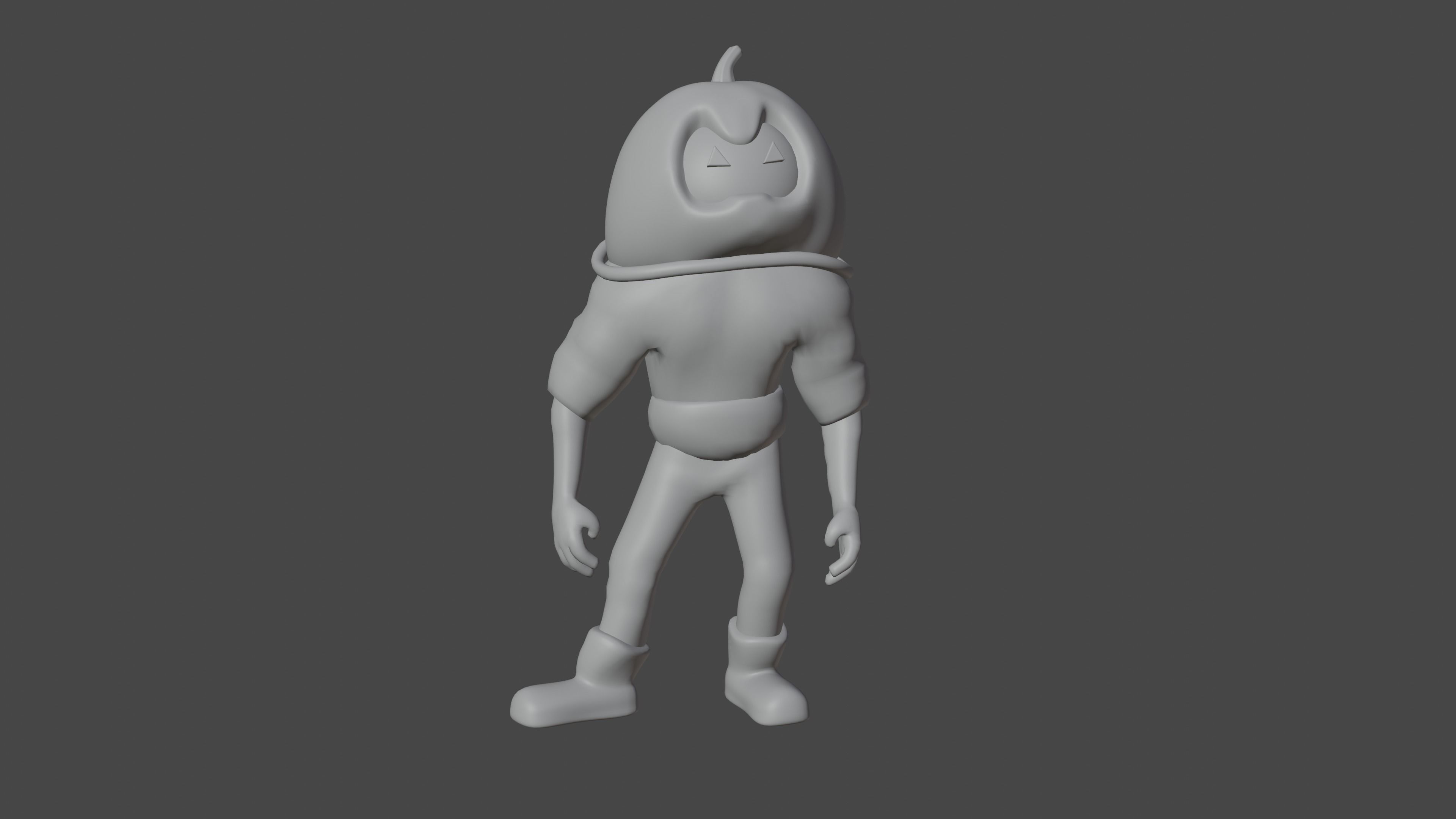 Pumpkin Man halloween Model Low-poly 3D model_4