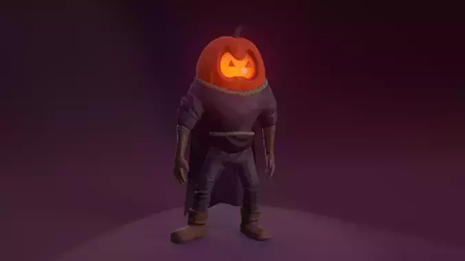 Pumpkin Man halloween Model Low-poly 3D model