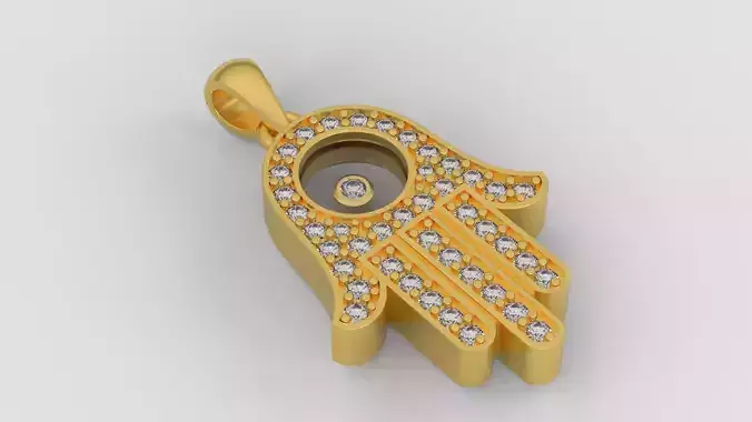 Hamsa Hand Pendant 3d print model C20