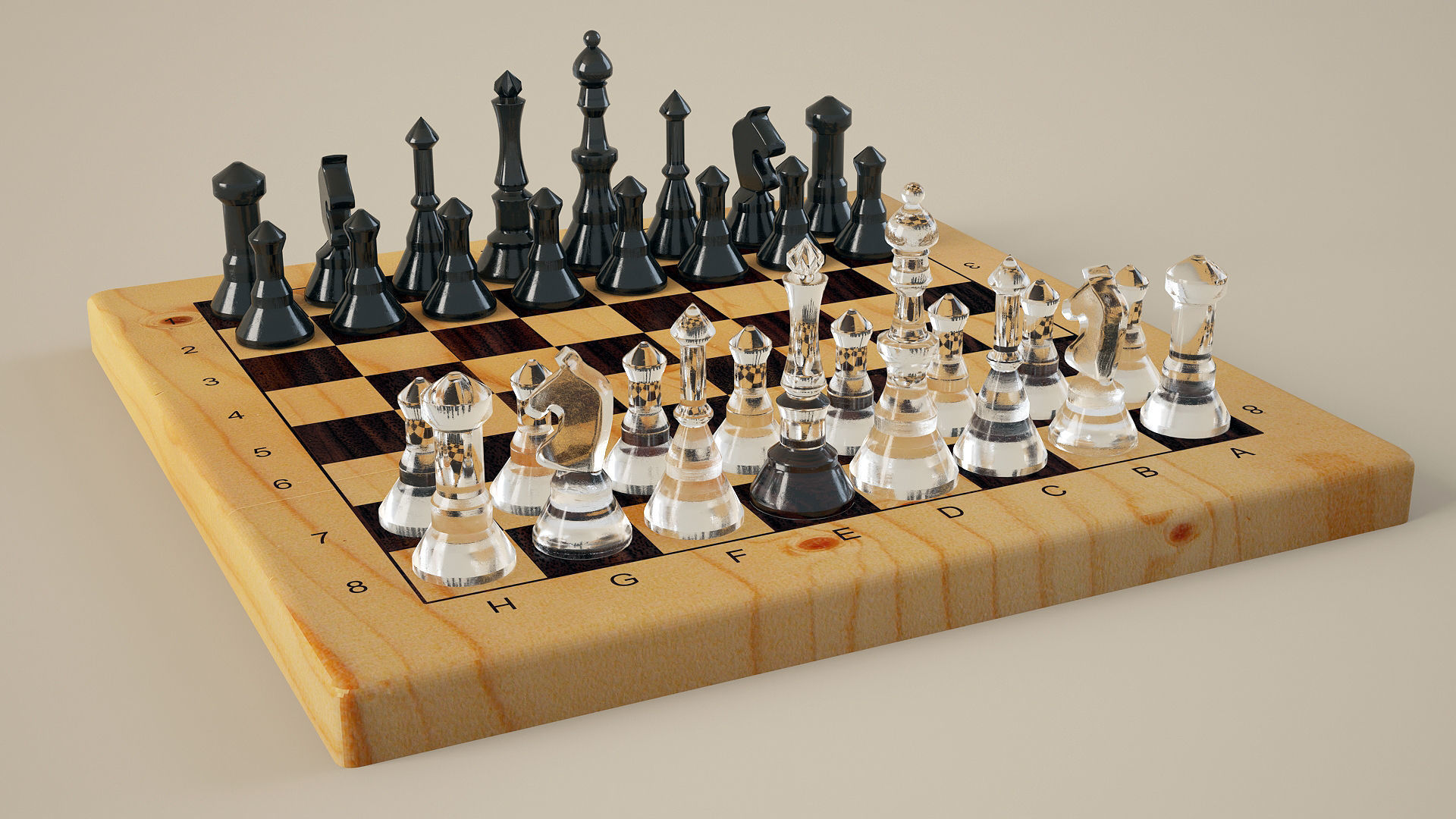 Chess set 3D model_1