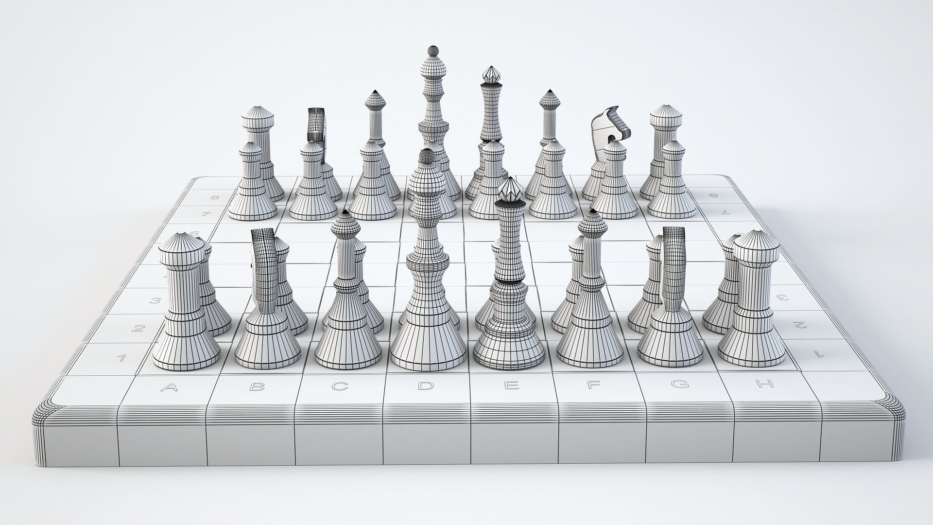 Chess set 3D model_5