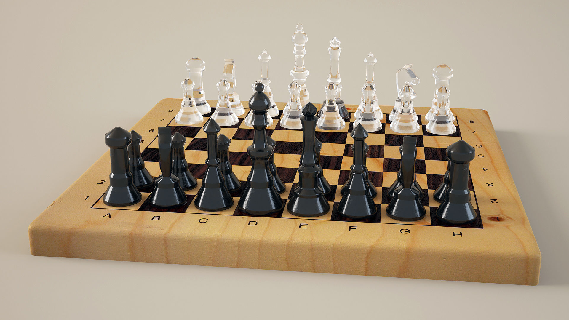 Chess set 3D model_2