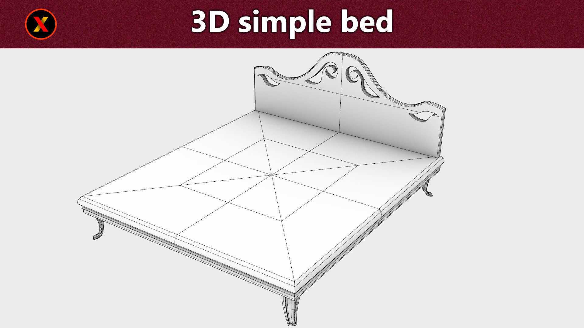 simple 3d bed Free 3D model_2