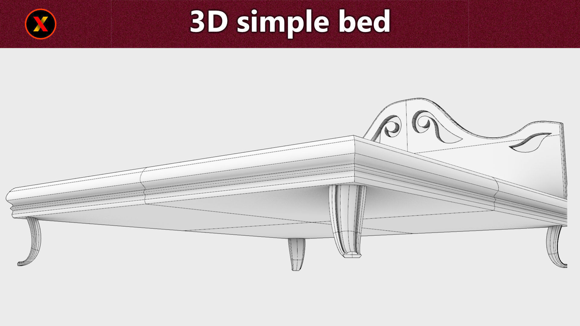 simple 3d bed Free 3D model_3