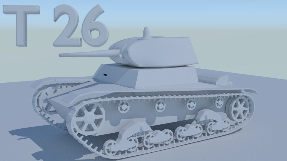 sovietic Tank T26  3D model_0
