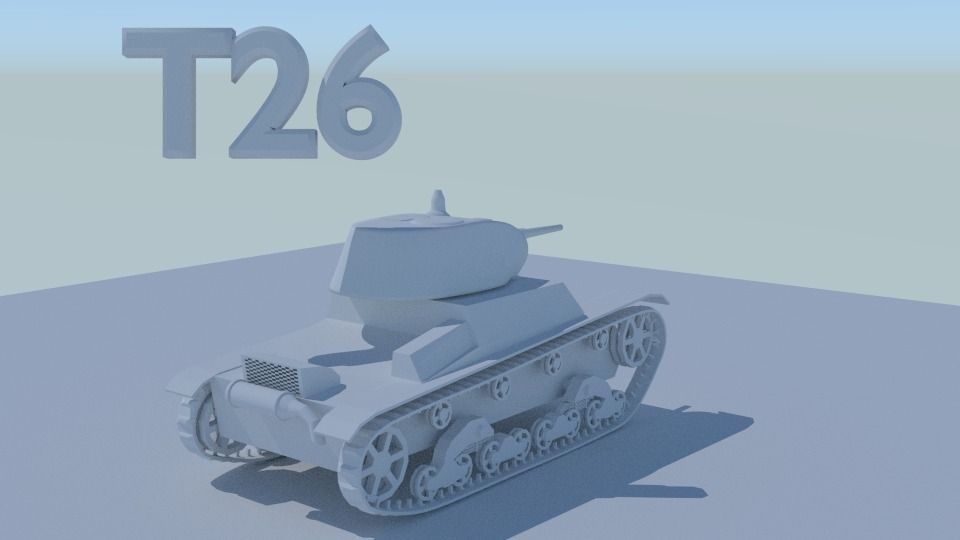sovietic Tank T26  3D model_3