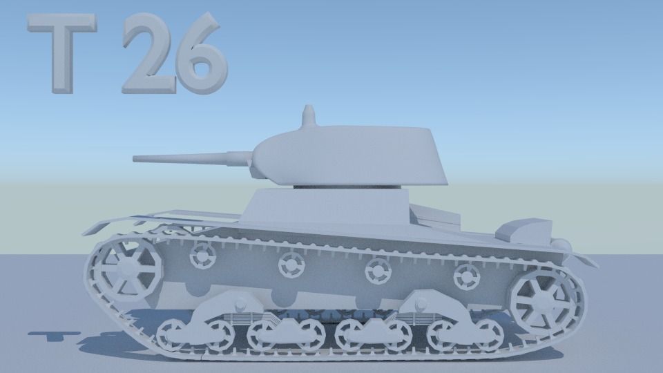 sovietic Tank T26  3D model_2