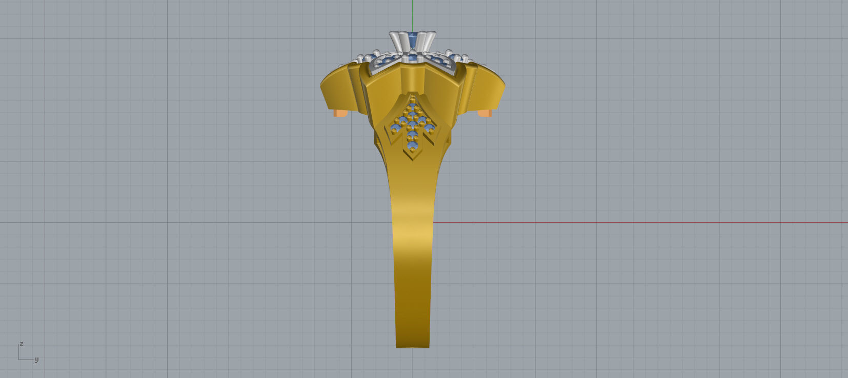 Ring and Earrings Diamond jewelry set 3d print model C23 3D print model_14