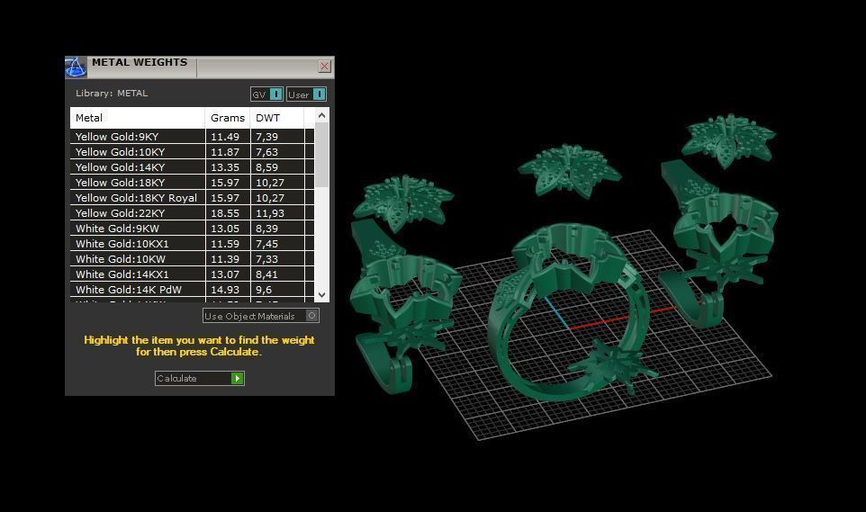 Ring and Earrings Diamond jewelry set 3d print model C23 3D print model_9