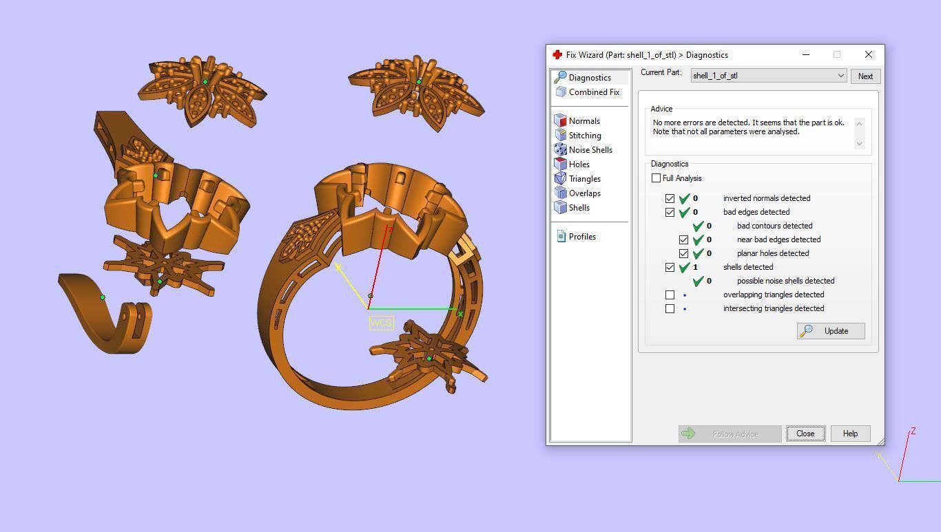 Ring and Earrings Diamond jewelry set 3d print model C23 3D print model_7