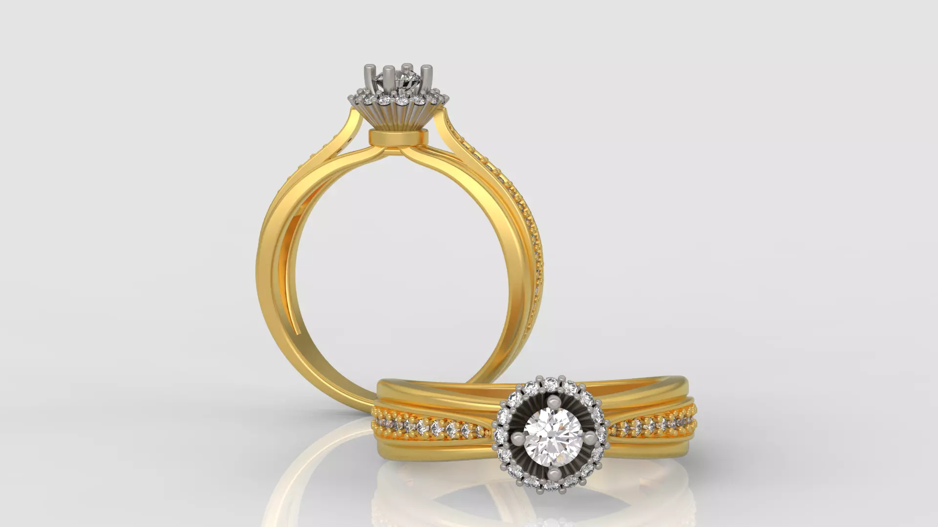 Solitaire Engagement Ring 3d model C24 3D print model_0