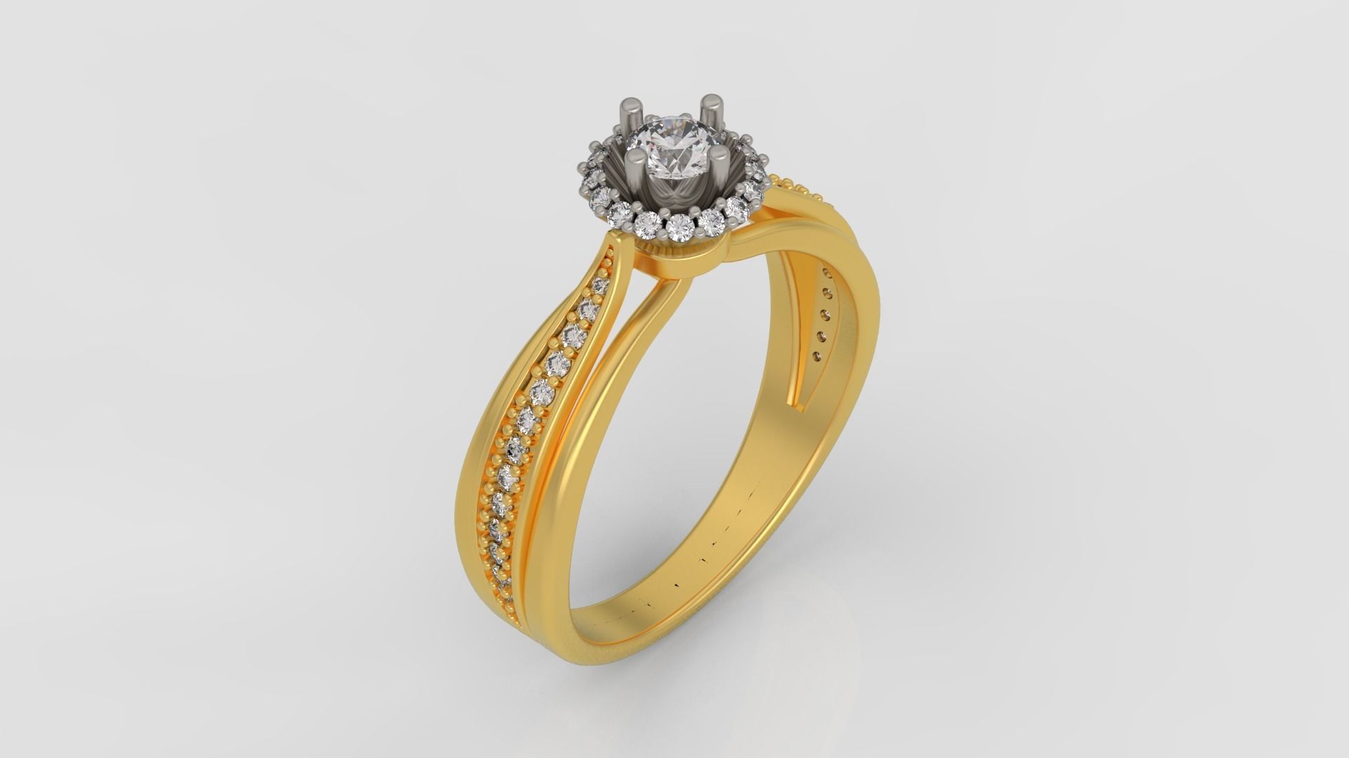 Solitaire Engagement Ring 3d model C24 3D print model_1