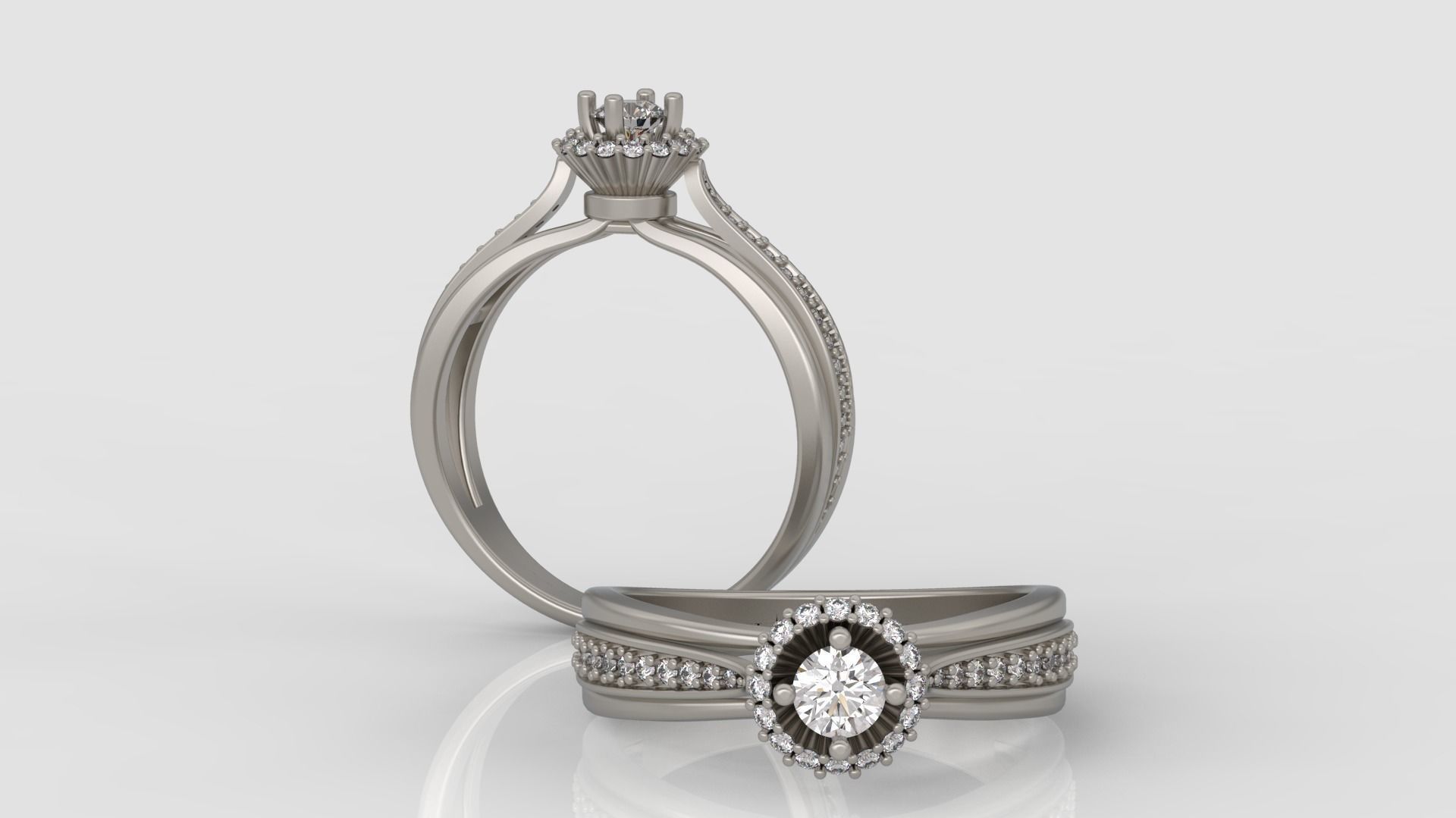 Solitaire Engagement Ring 3d model C24 3D print model_2