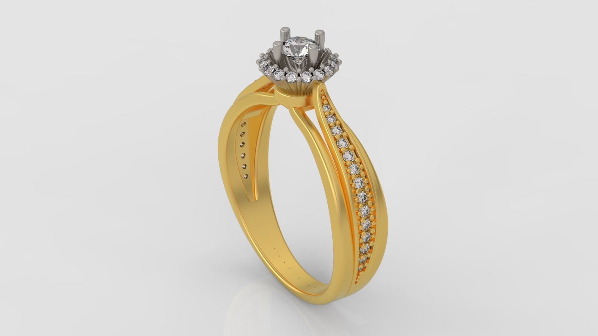 Solitaire Engagement Ring 3d model C24 3D print model_3
