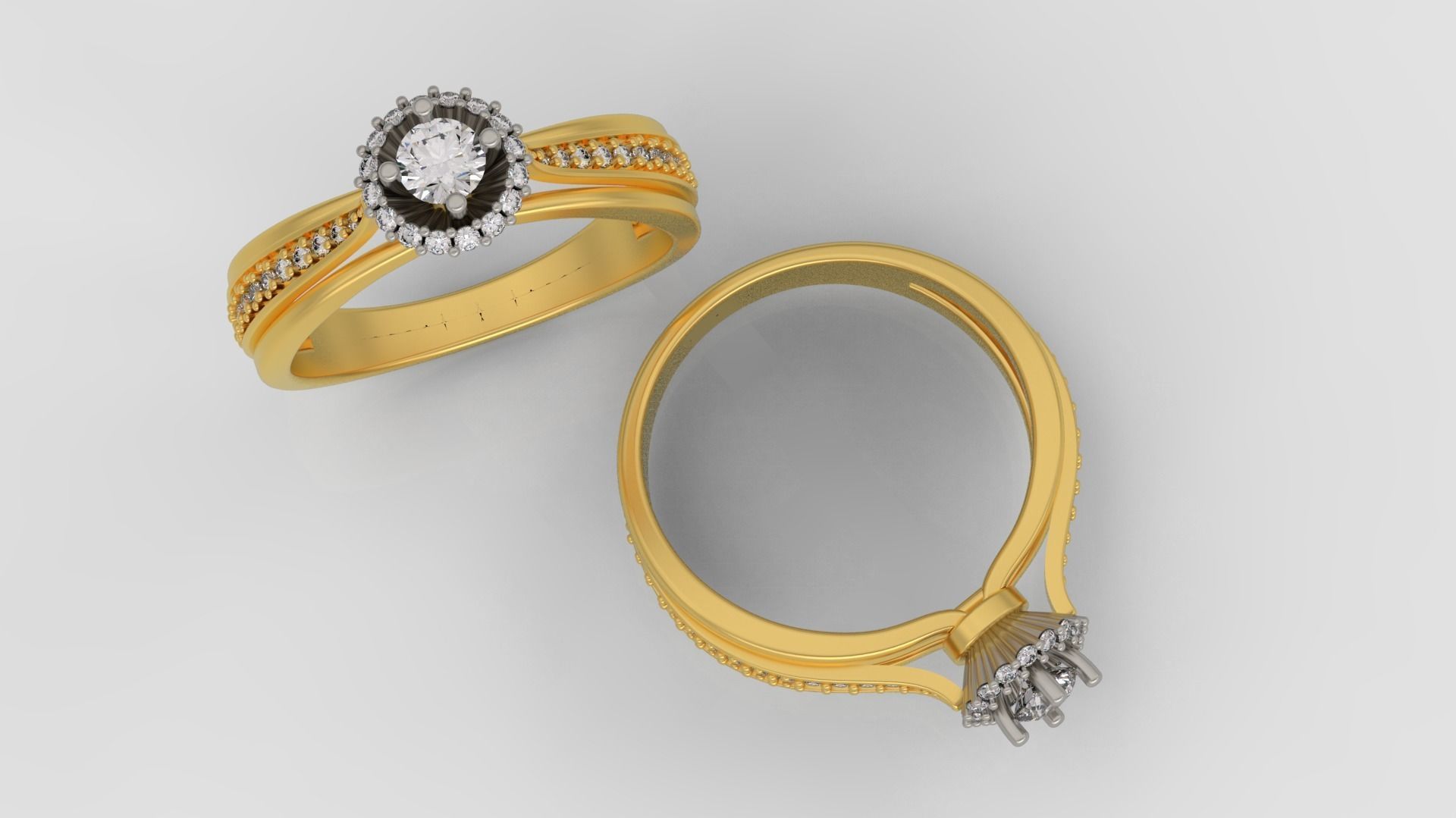 Solitaire Engagement Ring 3d model C24 3D print model_5