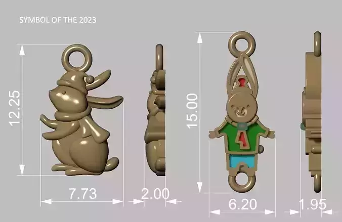 Symbol of 2023 rabbit 3D print model