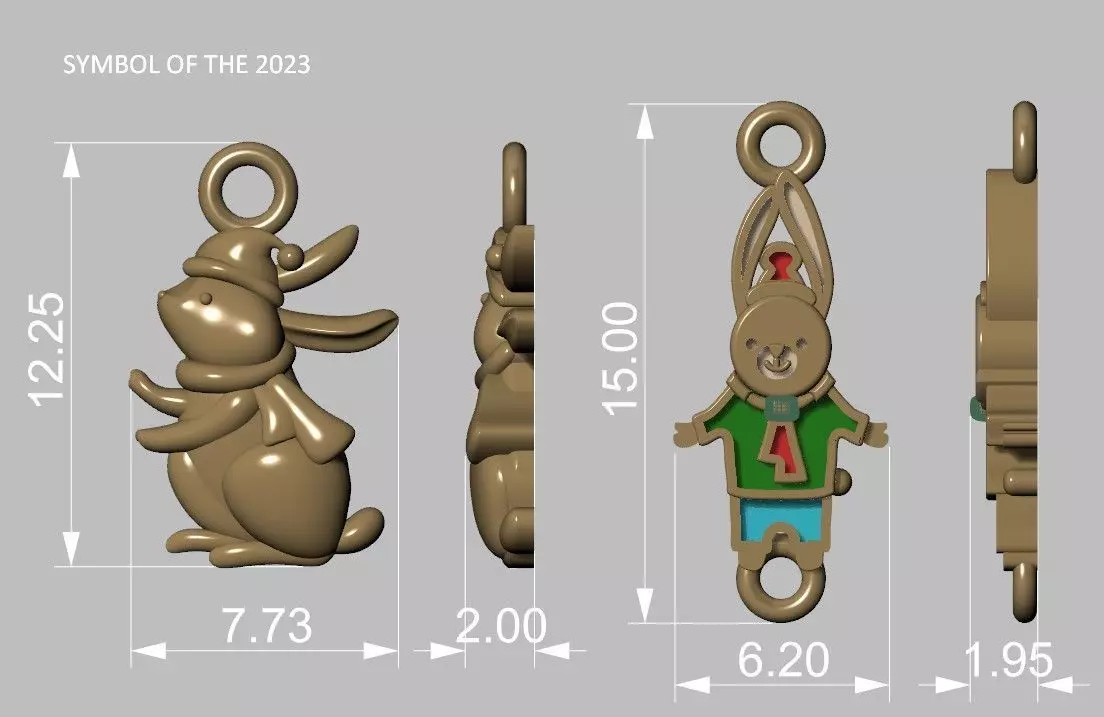 Symbol of 2023 rabbit 3D print model