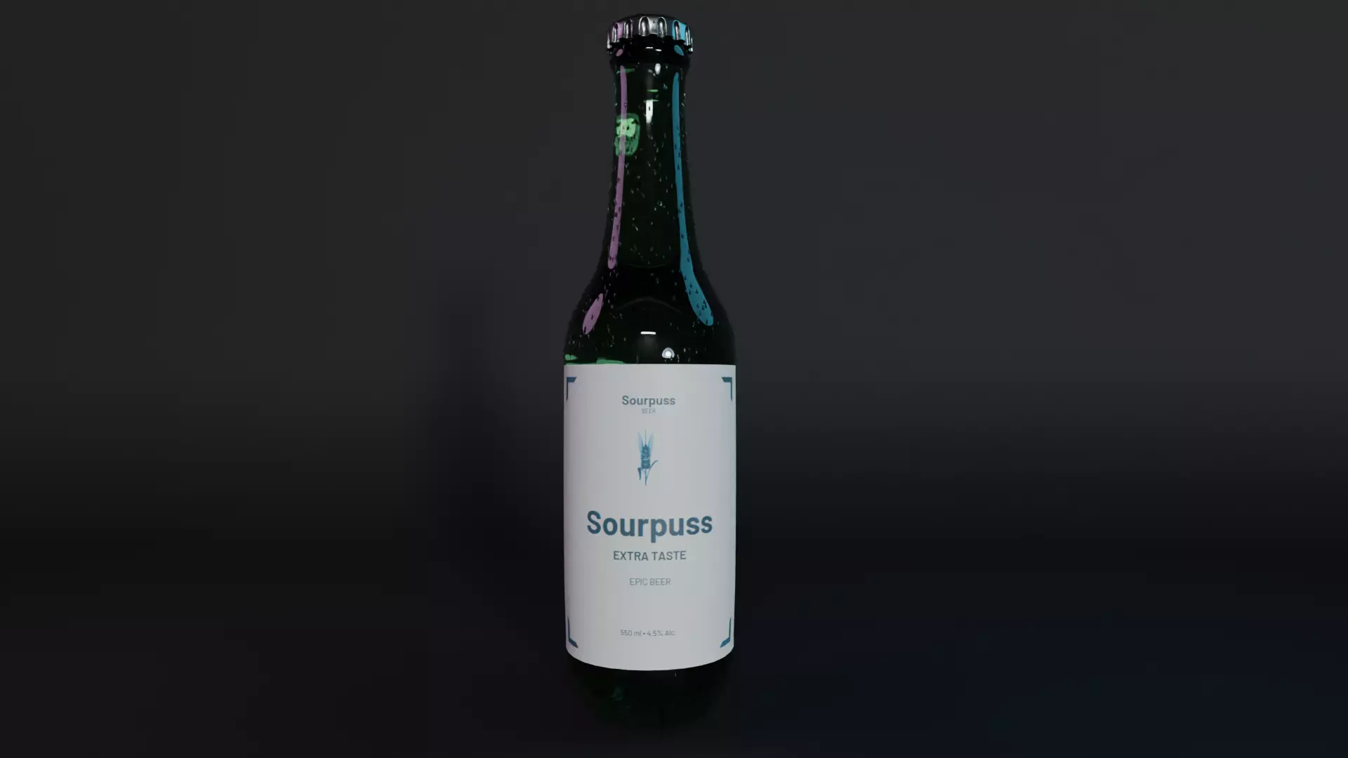 Realistic Bottle for Ads and Games 3D model_0