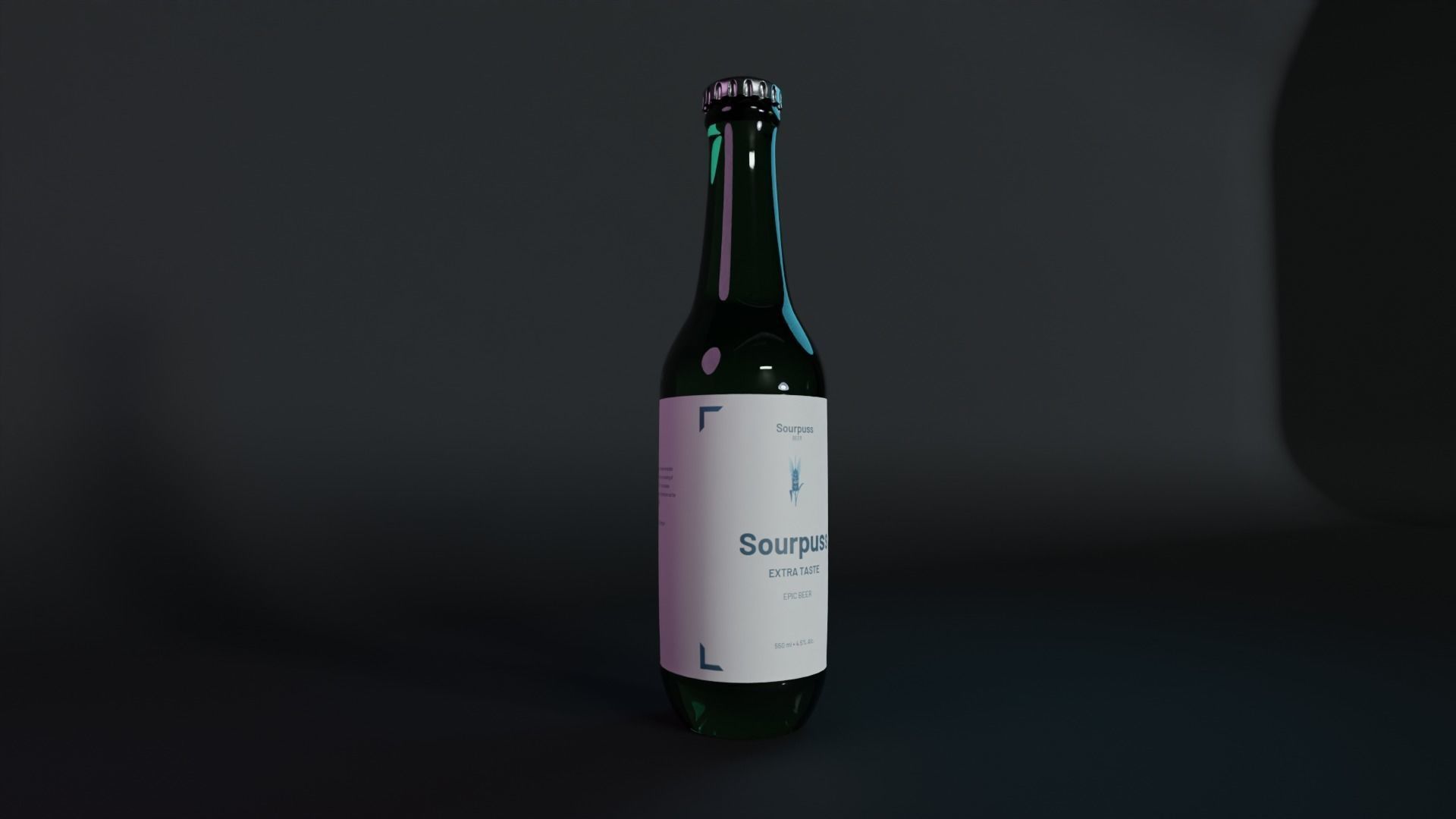 Realistic Bottle for Ads and Games 3D model_2