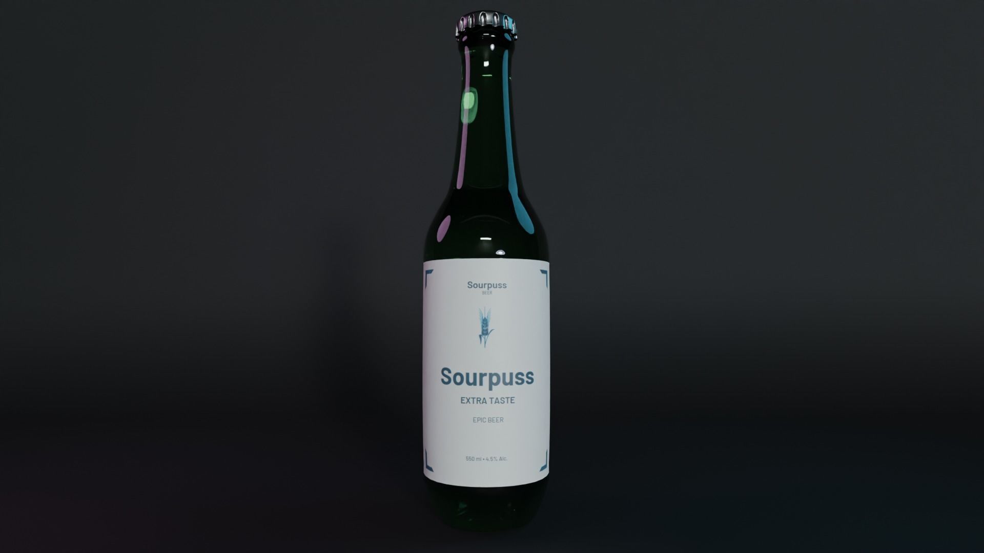 Realistic Bottle for Ads and Games 3D model_1