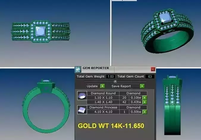 princess cut halo ring