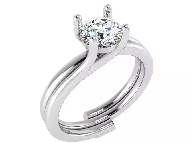 Nerrow one stone diamond ring 3081 3D print model