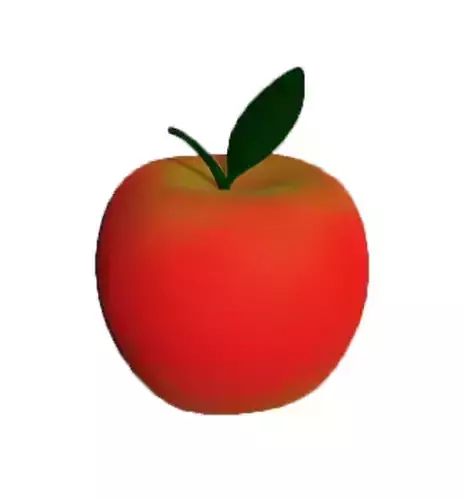 Apple with leaf