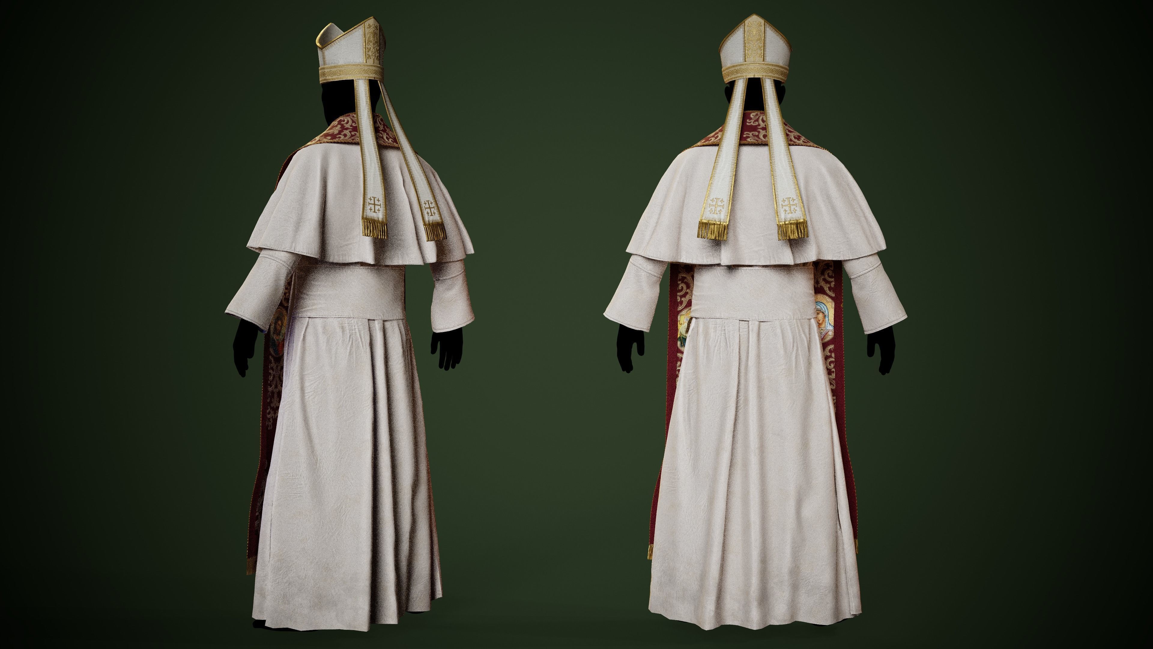 3D RELIGIOUS Outfits clothes for 3D Character  Low-poly 3D model_9