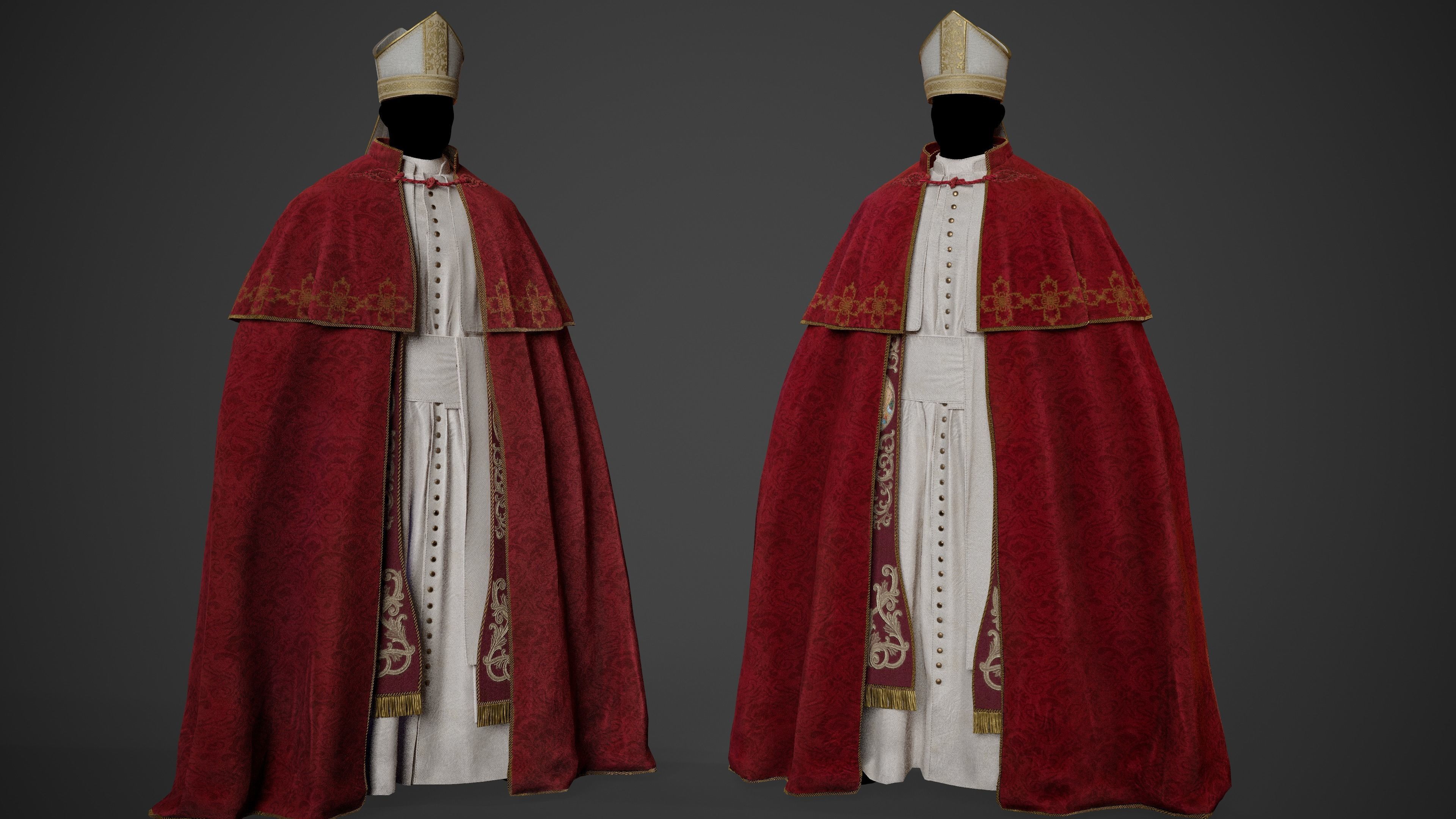 3D RELIGIOUS Outfits clothes for 3D Character  Low-poly 3D model_5