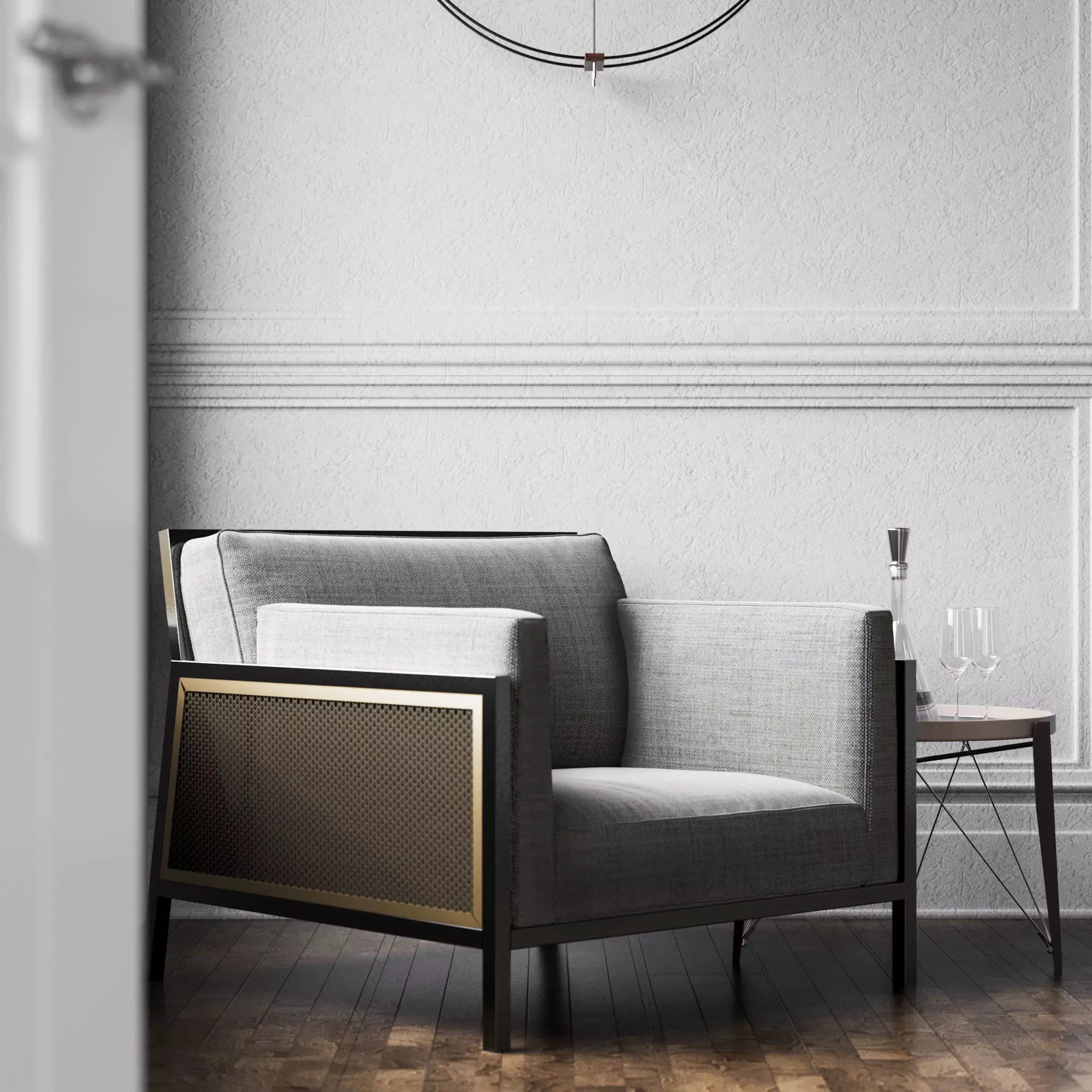 Luxury armchair Free 3D model_0