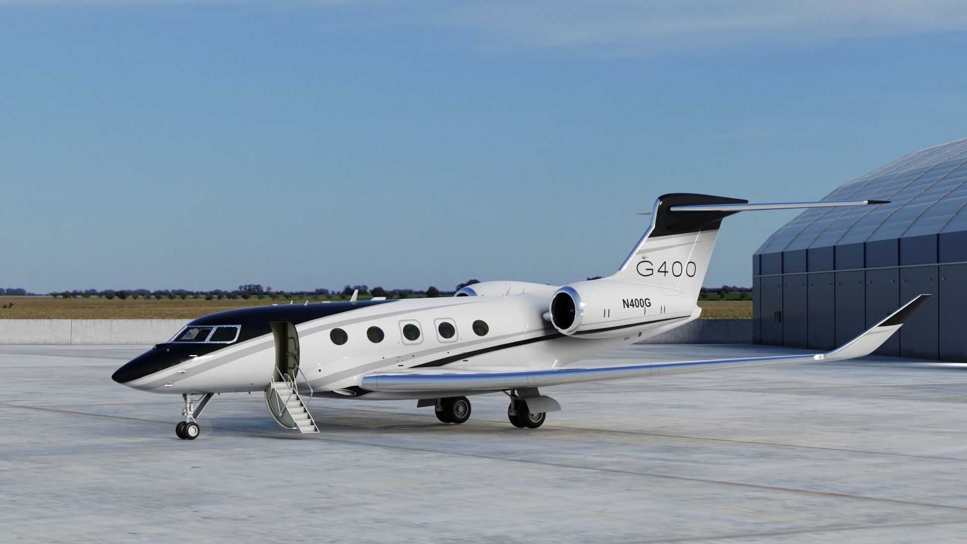 Gulfstream G400 Twin Engine Business Jet 3D model_4