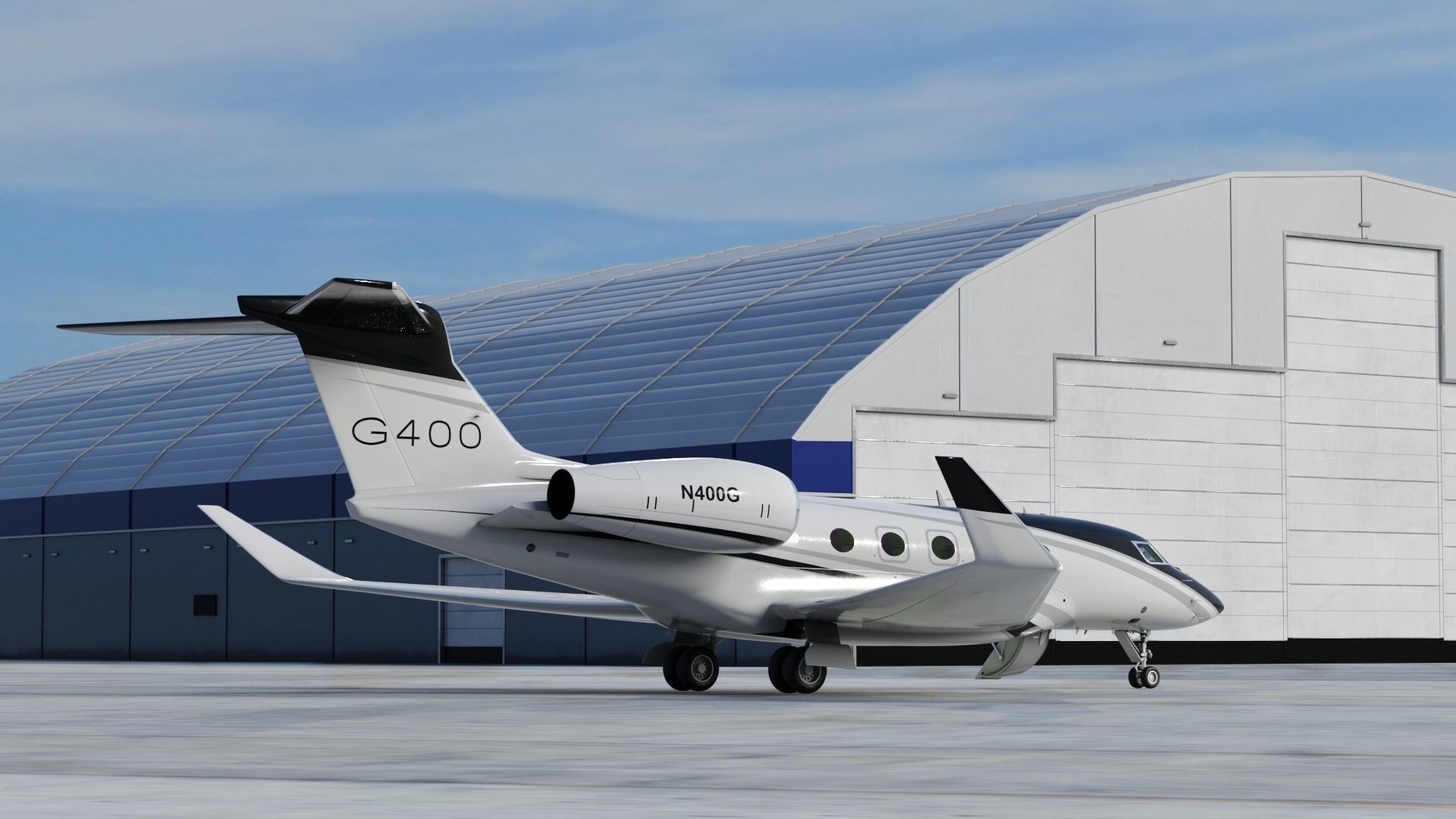 Gulfstream G400 Twin Engine Business Jet 3D model_2