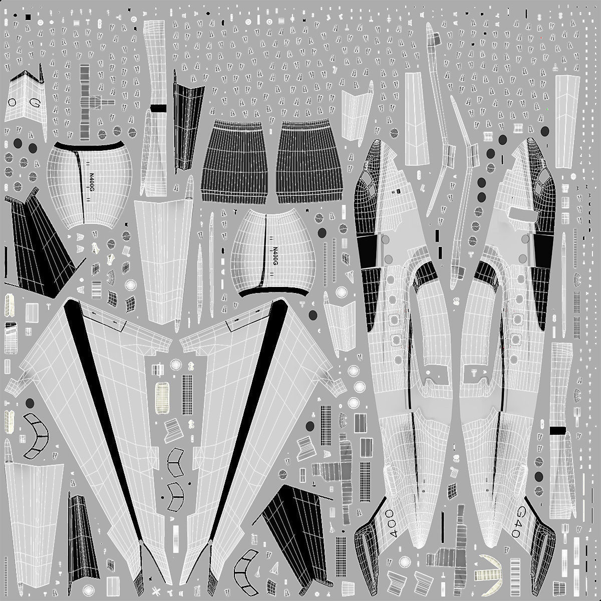 Gulfstream G400 Twin Engine Business Jet 3D model_32