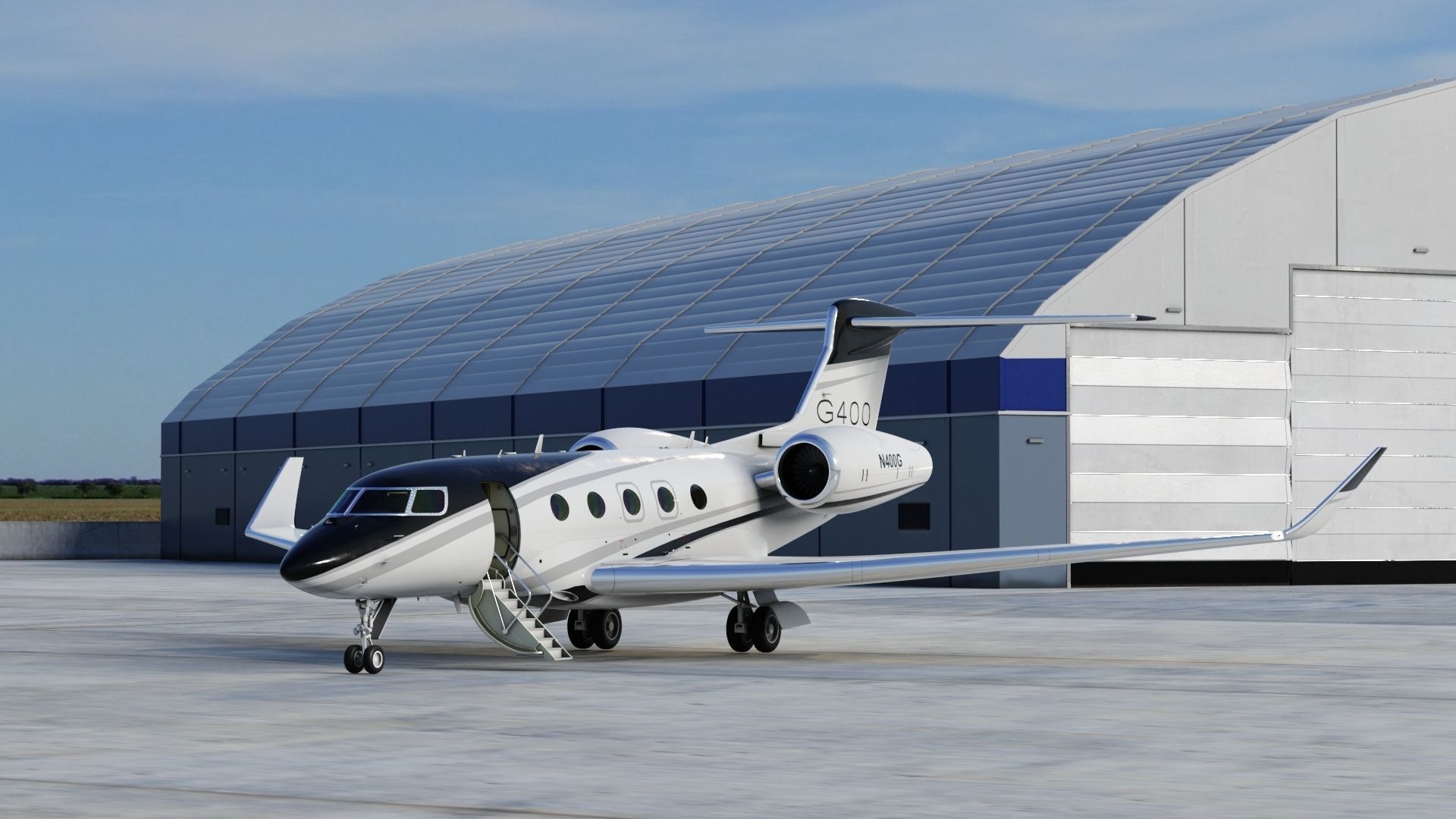 Gulfstream G400 Twin Engine Business Jet 3D model_3