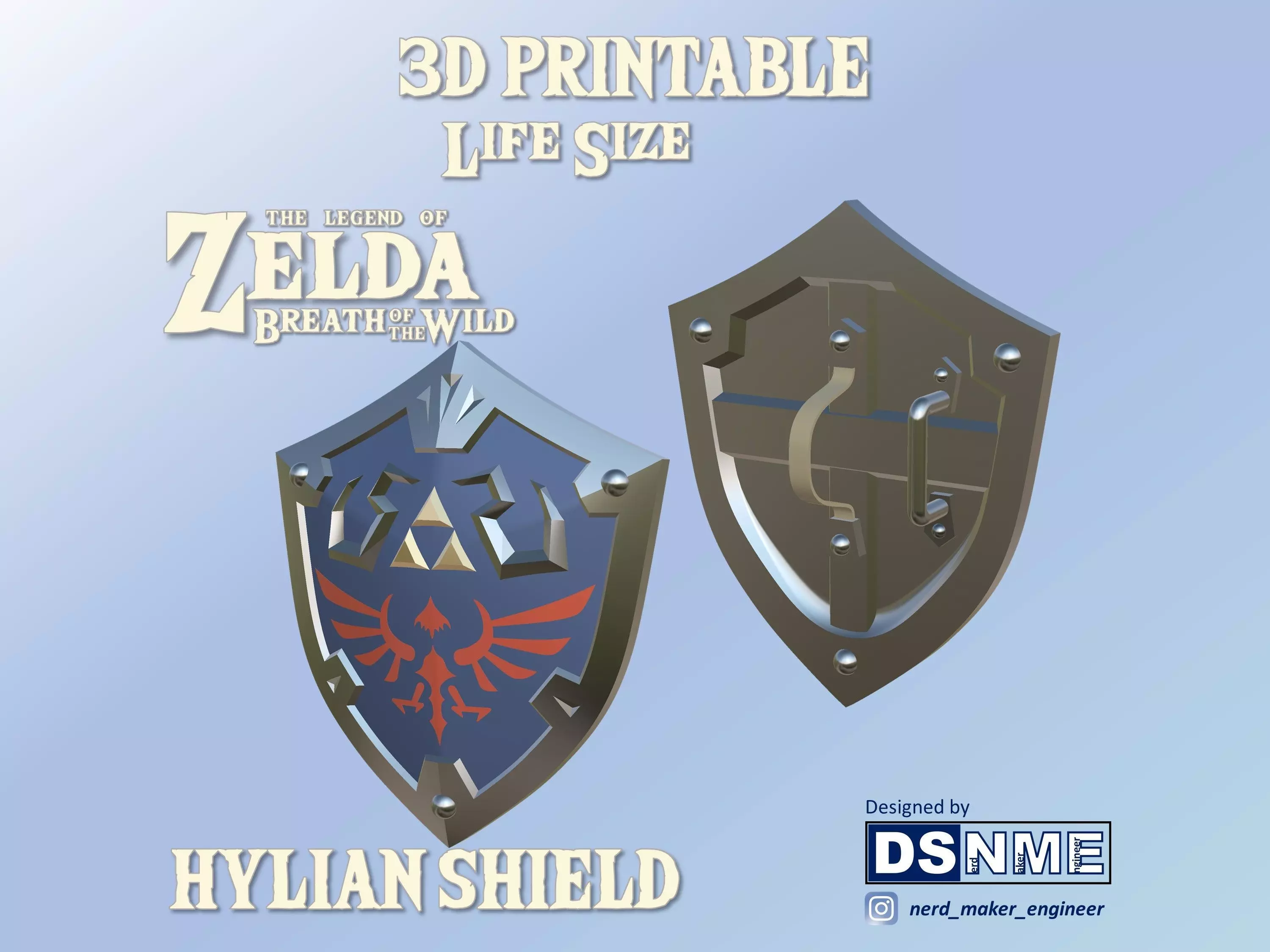 Hylian Shield from Zelda Breath of the Wild - Life Size - 3D print model